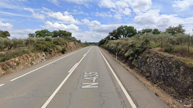 Imagen de archivo de la carretera N-435 a la altura de Valverde del Camino.