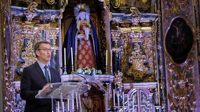 Núñez-Feijoó, en su comparecencia este lunes en el Oratorio de San Felipe Neri de Cádiz
