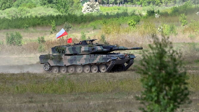 Un tanque Leopard 2 de las fuerzas armadas polacas.