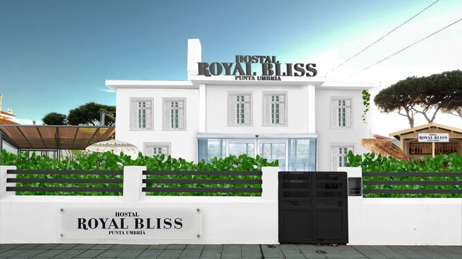 Royal Bliss, el nuevo hostal a pie de playa en Punta Umbría // Futura imagen del establecimiento