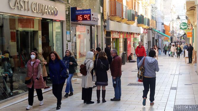 Comercios en el centro de Huelva.