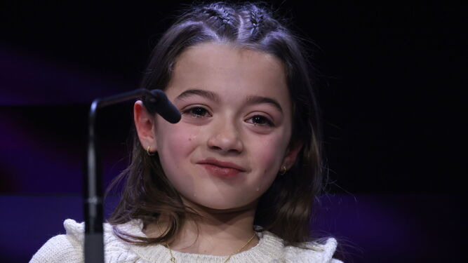 La niña Sofía Otero, este sábado en la Berlinale.