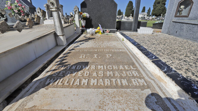 La tumba de William Martin en el cementerio de Huelva.