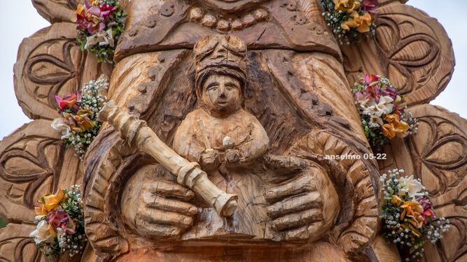 La réplica de madera de la Virgen del Rocío que puedes encontrar en este paraje de Huelva