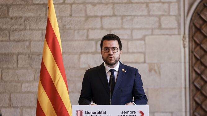 Pere Aragonès, este martes en el Palau de la Generalitat