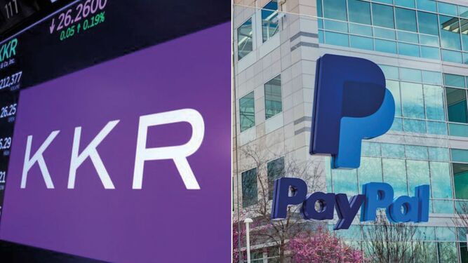 Emblemas de KKR y PayPal.