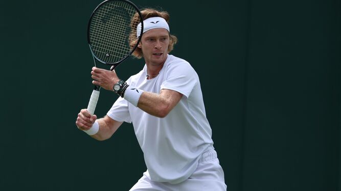Andrey Rublev  durante  Wimbledon 2023.