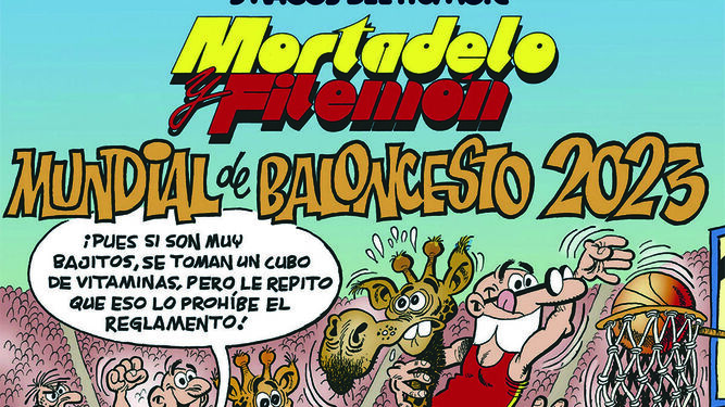 Portada de 'Mortadelo y Filemón - Mundial de Baloncesto 2023'.