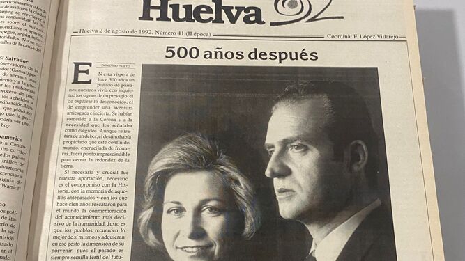 Noticia sobre el Centenario del Descubrimiento en Huelva Información en 1992