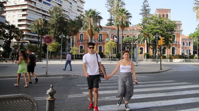 Una imagen del día en las calles de Huelva