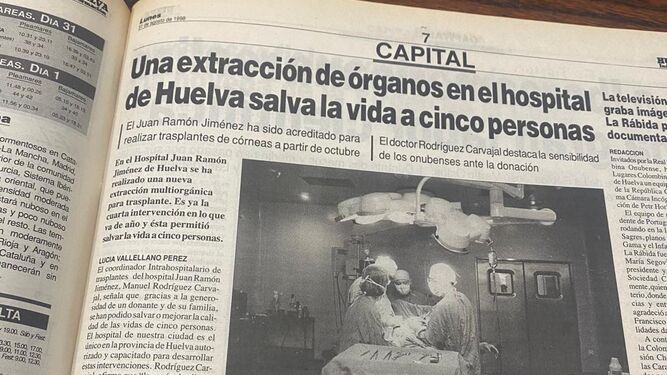 Agosto de 1998: Un donante de órganos salva la vida de cinco personas en Huelva