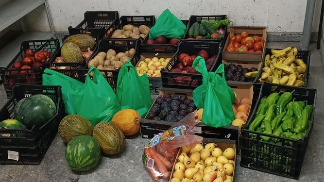 Frutas y verduras incautadas en Huelva.