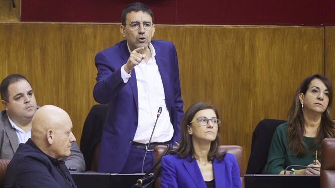 El diputado del Grupo Parlamentario Socialista Mario Jiménez, en una foto de archivo en el Pleno del Parlamento andaluz