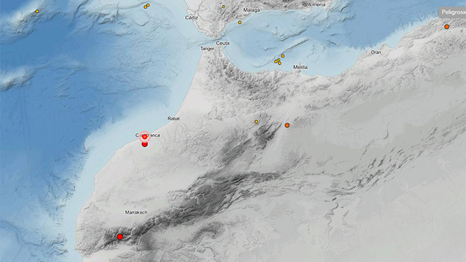 Terremotos registrados en Marruecos por el IGN.