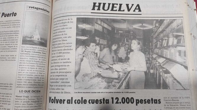 ¿Recuerdas cuando la vuelta al cole en Huelva costaba 12.000 pesetas?