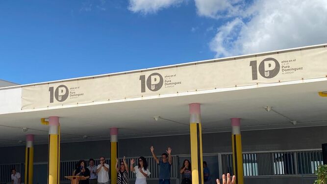 Los escolares de Aljaraque inauguran el curso con un simbólico acto