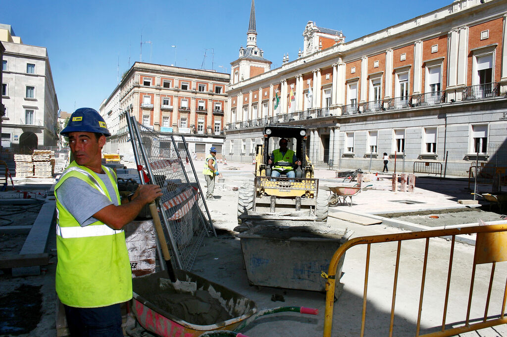 Septiembre de 2009: As&iacute; avanzaban las obras de peatonalizaci&oacute;n de la Gran V&iacute;a de Huelva