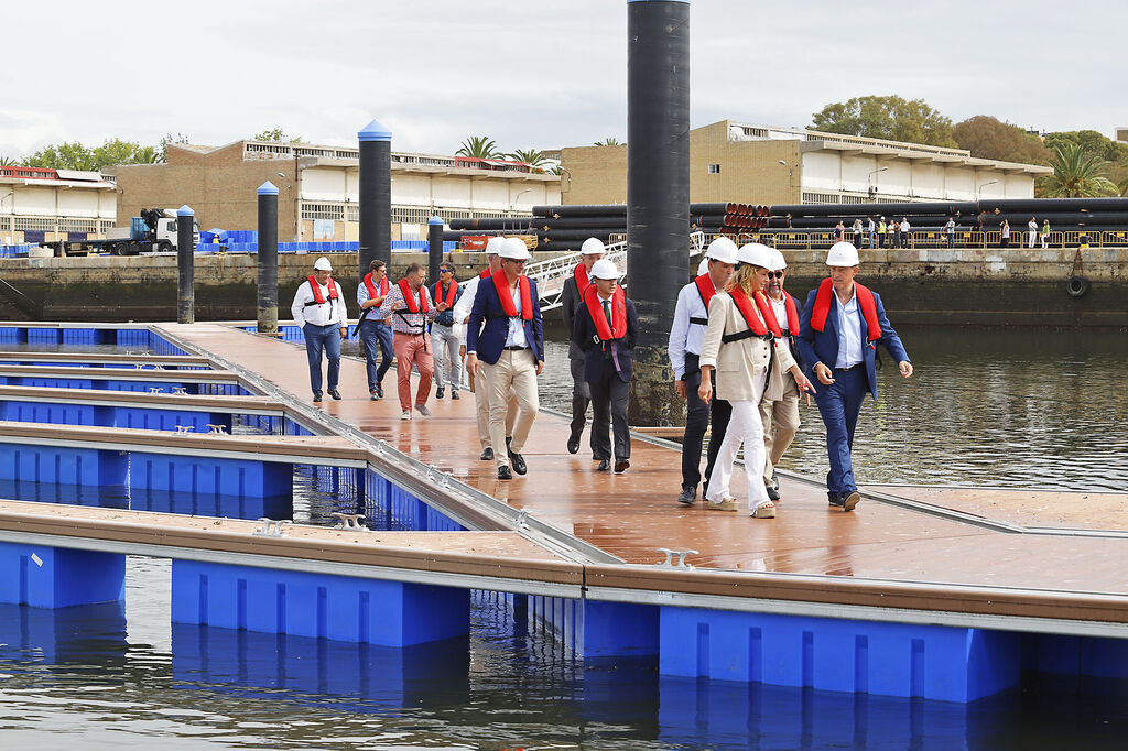 Visita a los avances de las obras de la Marina Deportiva del Odiel.