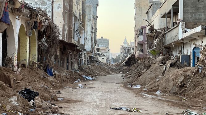 Estado en el que quedaron las calles de Libia.