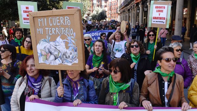 Manifestación a favor del aborto en Valladolid.
