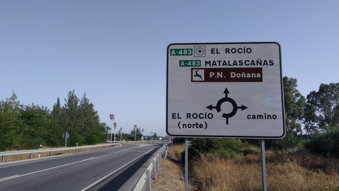 Imagen de archivo de la carretera A-483 en la provincia de Huelva.