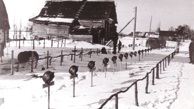 Cementerio de Podberesja. Invierno 1941-1942. Frente del Volchow.