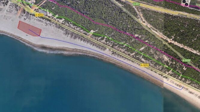 Infografía del proyecto en la zona de la playa de La Bota de Punta Umbría