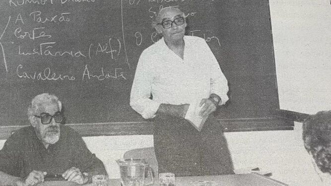 José Saramago durante uno de los cursos de verano de La Rábida
