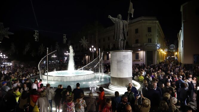 La nueva fuente de la Plaza de las Monjas, recién inaugurada.