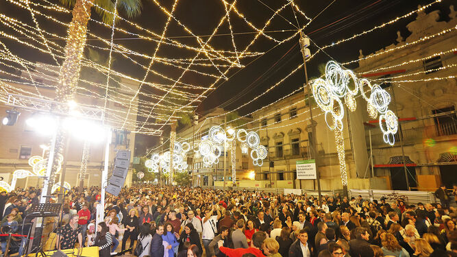 El espectáculo de luces en Huelva el pasado 2022