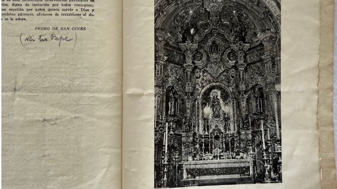 La primera fotografía publicada de la parroquia de Galaroza tras su restauración en la posguerra civil