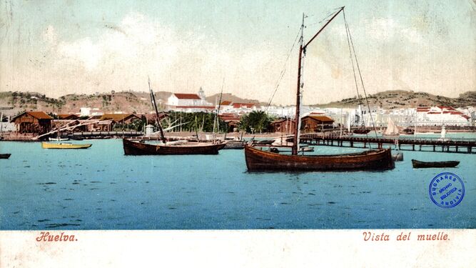 Vista del Puerto de Huelva a finales del siglo XIX, cuando se crea la Junta Especial.