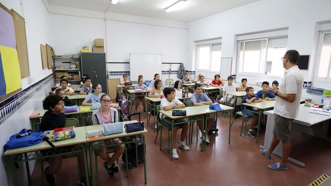 Alumnos del colegio Funcadia en Huelva.