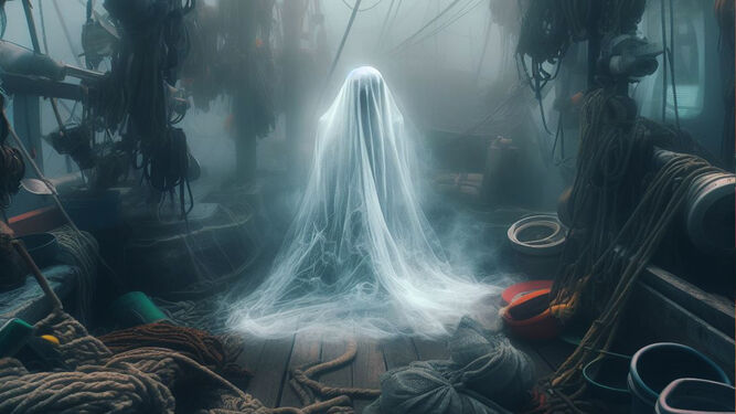 Un fantasma en la cubierta de un barco.