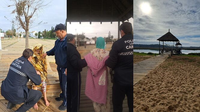 La Policía salva la vida a una mujer que había caído al agua en el Paraje Natural de La Ribera en Huelva