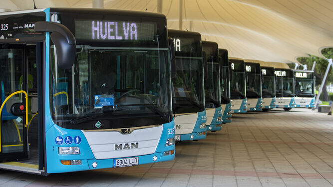 Vehículos de la flota de autobuses de Emtusa.