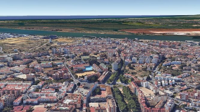 Vista aérea de Huelva.