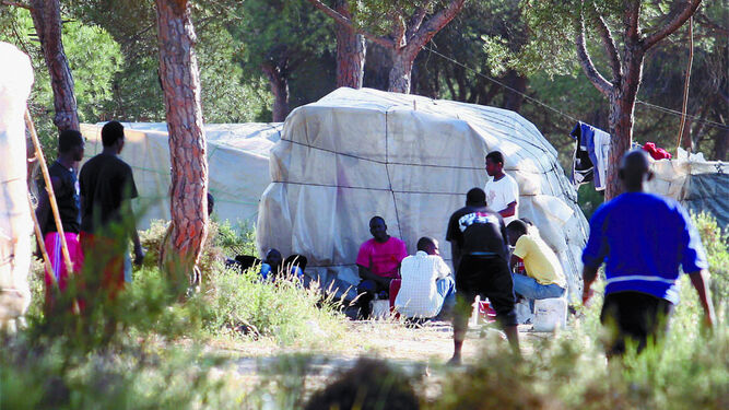 Asentamiento de inmigrantes en Huelva.