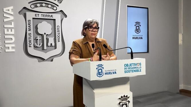 Una imagen de archivo de Mónica Rossi en el Ayuntamiento de Huelva
