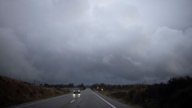 Lluvias en las carreteras de Huelva.