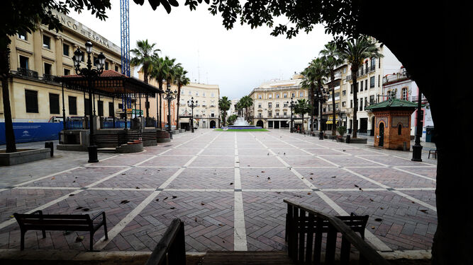 La Plaza de las Monjas, sin visitantes durante el confinamiento por coronavirus.
