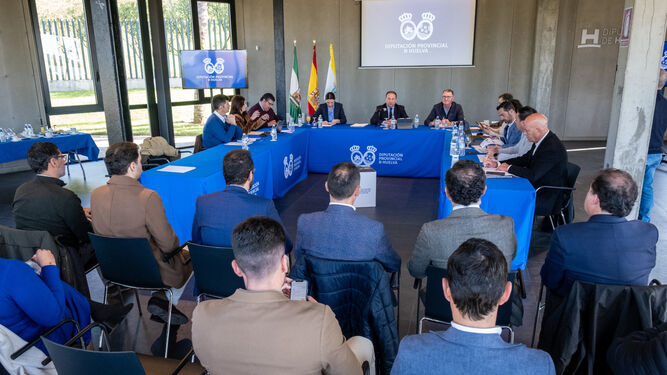 Reunión de la Diputación de Huelva en La Rábida.