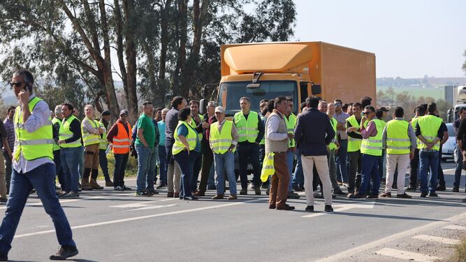 Los agricultores de Huelva cortan la A-49 y provocan el caos: las imágenes del momento