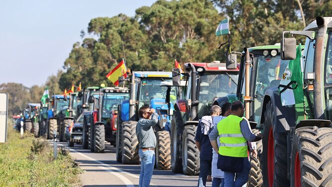 Tractorada la pasada semana en la provincia de Huelva.