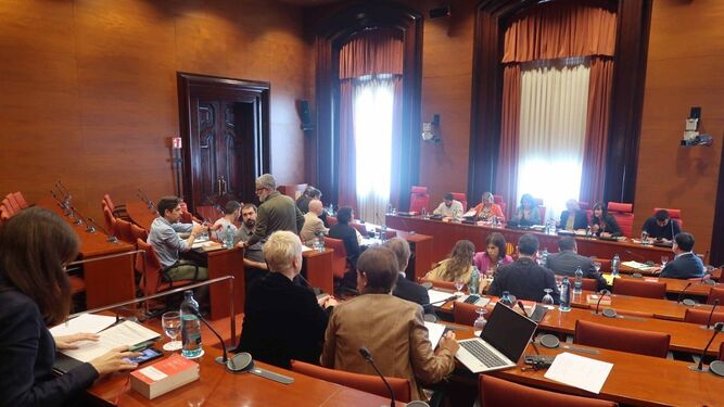 Una reunión reciente de una Junta de Portavoces del Parlament catalán.