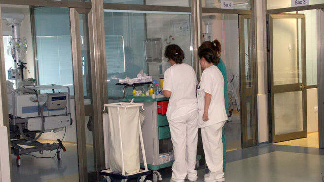 Enfermeras en un centro hospitalario de Huelva.