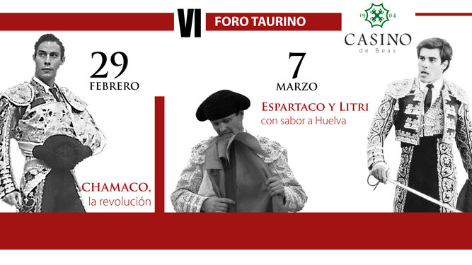 Chamaco, Espartaco y Litri se dan cita en el VI Foro Taurino del Casino de Beas