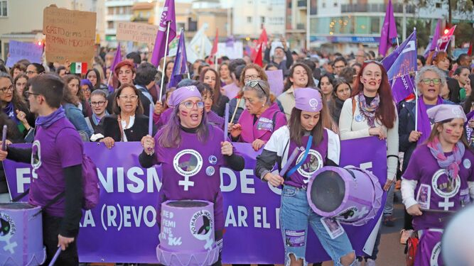 Manifestación del 8M el pasado año en Huelva.