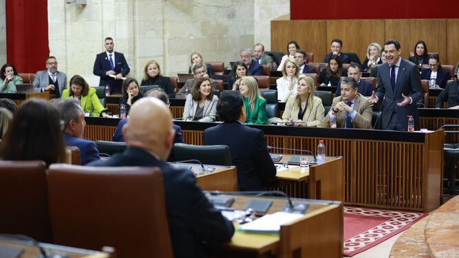 Una de las sesiones de control en el Parlamento de Andalucía.