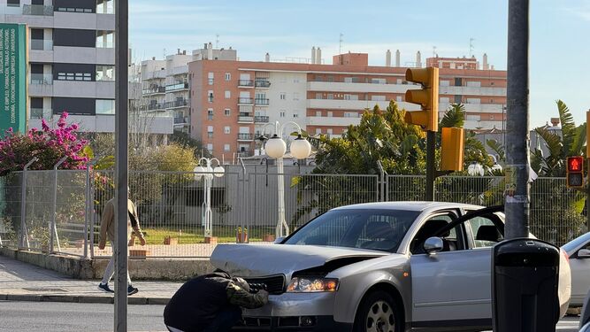Imagen del accidente acontecido este martes en Huelva.